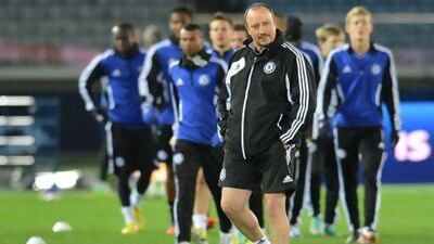 Chelsea manager Rafael Benitez, centre, must find a way to stop his side's struggles when facing a back three this season.