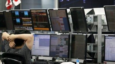 Japan's Nikkei index lost 0.4 per cent yesterday. Kiyoshi Ota / Bloomberg News