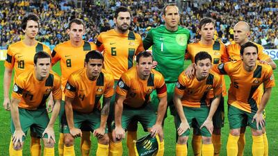 Australia team photo taken during World Cup qualifying on June 18, 2013. Paul Miller / EPA