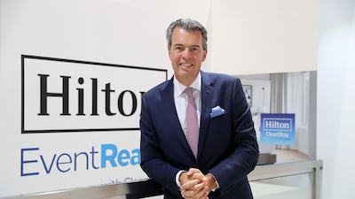 Jochem-Jan Sleiffer, president Middle East, Africa and Turkey, Hilton at the Arabian Travel Market. Pawan Singh / The National