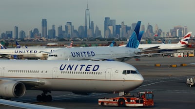 United Airlines planes on the runway at Newark Liberty International Airport on August 8. Getty Images