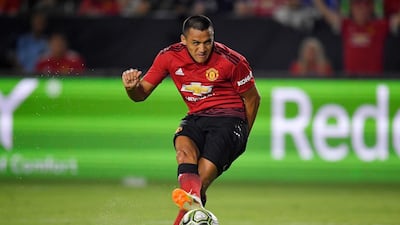 Manchester United's Alexis Sanchez scores a goal. AP Photo