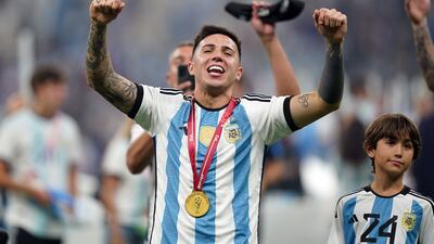 Enzo Fernandez was named Best Young Player at the 2022 World Cup for his role in helping Argentina win the trophy. PA