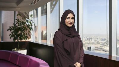 The 40-year-old mother-of-four Hala Badri at her du office in Dubai. Sarah Dea / The National