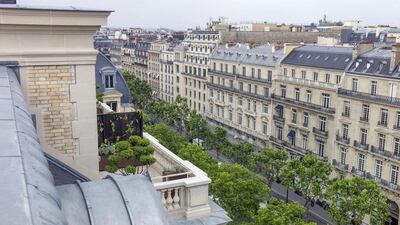 The rooftop terrace boasts a 360-degree views over Paris. Fred Dufour / AFP