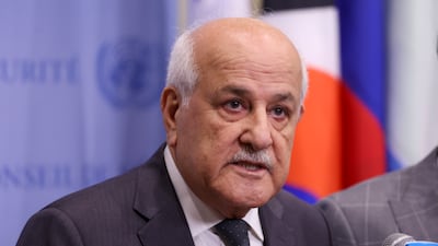 Riyad Mansour said was it 'unconscionable that the world continues watching' Israel's actions in Gaza. EPA