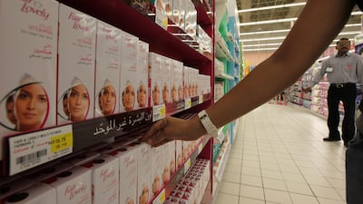 Fair & Lovely face whitening cream for sale at a hypermarket in Dubai on August 4th 2011.. Pawan Singh / The National