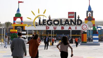 Above, Legoland Dubai, one of the theme parks within the Dubai Parks and Resorts complex which opened between November and December last year. Pawan Singh / The National