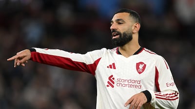 Mo Salah during Liverpool's 4-2 defeat against Aston Villa. Getty Images