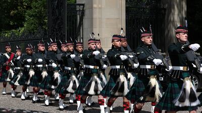 Members of the armed forces at the Palace of Holyroodhouse. Getty