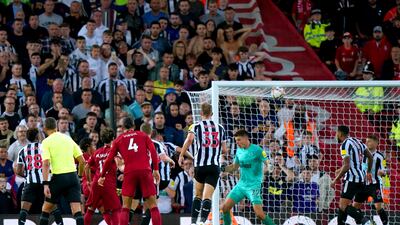 Fabio Carvalho scores Liverpool's winner. PA