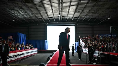 President Donald Trump arrives to speak at a midterm campaign rally in Corpus Christi, Texas, on October 27. AFP