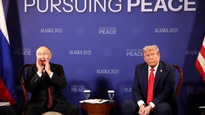 US President Donald Trump meets Russian President Vladimir Putin in Anchorage, Alaska. Reuters