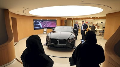 A Continental GT convertible receives its first guests. Chris Whiteoak / The National