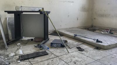 Old furniture left behind in an abandoned building in Mussaffah. Antonie Robertson / The National