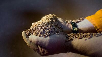 Potash product ready for distribution from the surface works of Cleveland Potash mine. Ian Forsyth / Getty Images