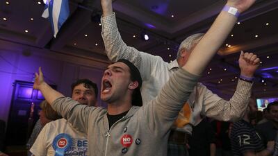 No supporters celebrate as results are announced. Lynne Cameron / AP Photo / PA