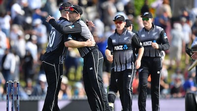 New Zealand's players celebrate their victory in the Twenty20 cricket match between New Zealand and England at Saxton Oval in Nelson. AFP