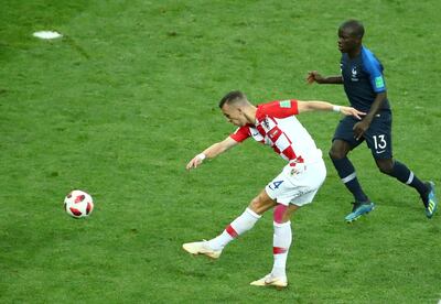Ivan Perisic scores against France. Reuters