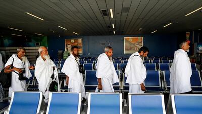 Muslim worshippers arrive at the Hajj terminal of the King Abdulaziz international airport in Jeddah. Mast Irham / EPA