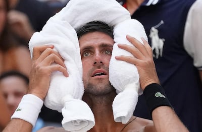 Novak Djokovic was one of many players to reel under the heat at Flushing Meadows. AFP
