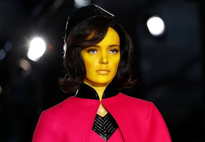 Yellow make-up at Moschino autumn/winter 2018 Milan Fashion Week