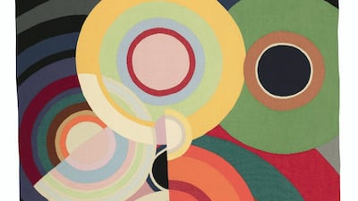 'Automne' (circa 1970) by Sonia Delaunay at the Tales of Thread exhibition at the Custot Gallery in Dubai