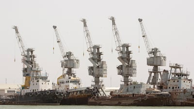 A view of the port of Basra, also known as Al Maqal port, about 550 kilometres south of Baghdad.