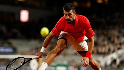Novak Djokovic in action during his quarter-final match against Alexander Zverev. Reuters