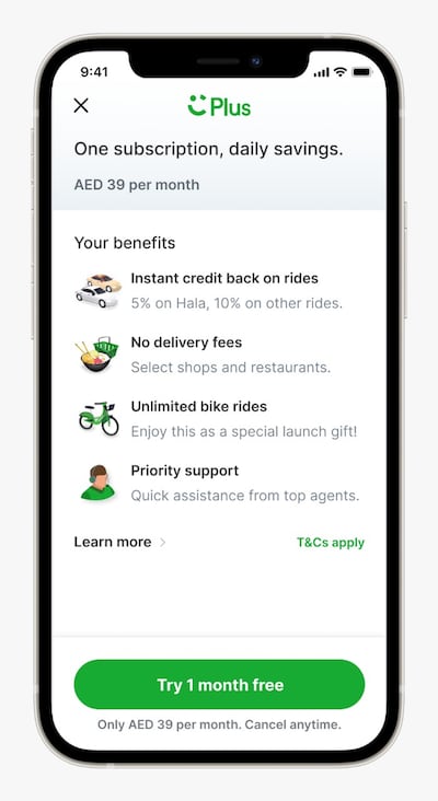 Careem Plus was launched in 2021 as a paid membership service. Photo: Careem