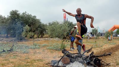 A participant takes part in the annual of Hannibal race Lebanon 2019 in Zen village, district of Batroun north Beirut, Lebanon. More than eight hundred Lebanese and foreign Participants took part in an eight km obstacle race. Courses are uniquely designed to test mental and emotional fitness. EPA