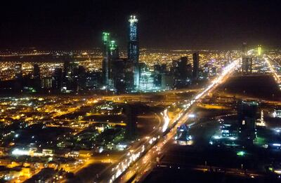 Saudi Arabia's capital, Riyadh. The kingdom's industrial sector created 10,500 new jobs in March. AFP