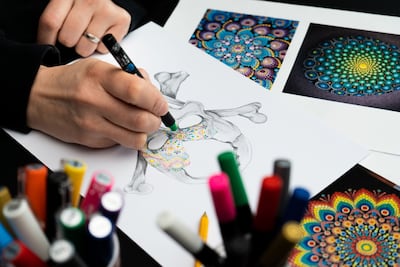 Artwork for the Tourbillon Skelet Ceramic Skull Pointillism watch by Jaquet Droz. Photo: Jaquet Droz