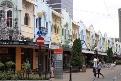 Historic New Regent steet in Christchurch, New Zealand