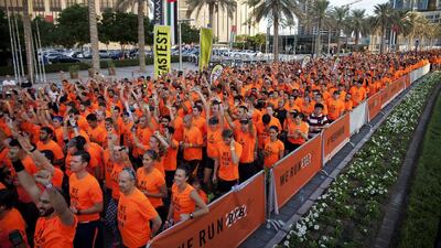 13,000 runners gathered at the iconic Burj Khalifa and Downtown Dubai’s modern skyscrapers to kick off We Run DXB, the fastest 10K race of the season.
