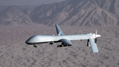 An MQ-1 Predator unmanned aircraft in flight at an undisclosed location. Maher Al Agal as killed by a US drone attack in Syria. EPA