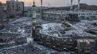 Muslim pilgrims pray around the holy Kaaba at the Grand Mosque in Mecca, Saudi Arabia. EPA