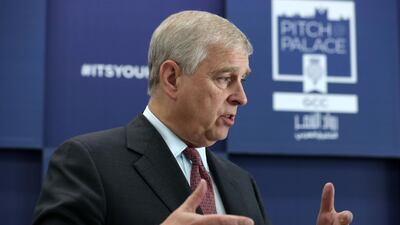 The UK's Prince Andrew, the Duke of York, at Pitch@Palace on Sunday. Chris Whiteoak / The National