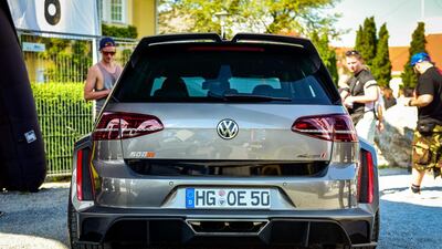 Many of the modified cars are used as mobile advertisements for the tuning companies that carried out the work, like this 500hp monster on show at the Volkswagen festival in Wörthersee, Austria. Courtesy Volkswagen
