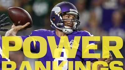 Minnesota Vikings quarterback Sam Bradford. Bruce Kluckhohn / USA Today; The National illustration