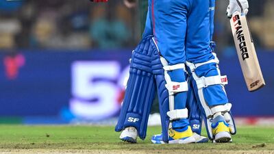 Afghanistan's Ibrahim Zadran, right, celebrates with teammate Rahmanullah Gurbaz after scoring a half-century. AFP