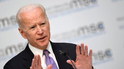 Former US Vice President Joe Biden speaks. Reuters