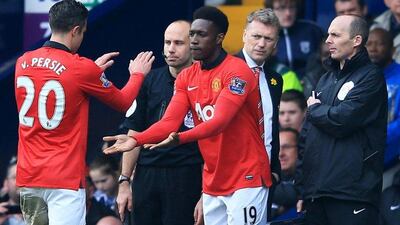 Manchester United manager David Moyes looks on Robin van Persie of Manchester United is substituted for Danny Welbeck during their Premier League match against West Bromwich Albion at The Hawthorns on March 8, 2014 in West Bromwich, England. Richard Heathcote/Getty Images