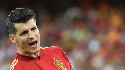 Alvaro Morata celebrates scoring the opening goal. AFP