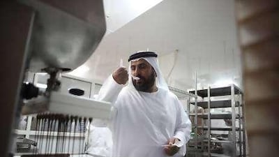 Radwan al Hosani, the Fuala chocolate taste tester, samples some chocolate before Ramadan. "We have to find the right balance and cater to a very specific taste," he says.