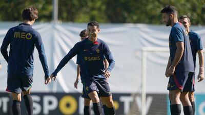 Portugal's Cristiano Ronaldo during training. EPA