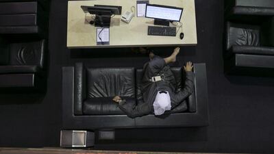 Dubai’s headline index closed 1.2 per cent lower at 3,304.63. Reem Mohammed / The National