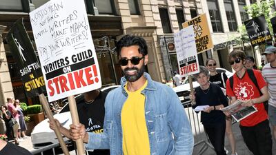 Hasan Minhaj outside Netflix in New York. AP