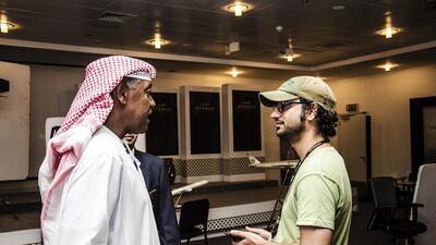 Abdallah Hassan, right, the co-founder of Faradees Art Productions. Courtesy twofour54