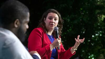 UN climate expert Cassie Flynn said the UAE's hosting of Cop28 has raised an opportunity to talk about diversification and what it looks like to have a 'just' energy transition. Photo: UNDP